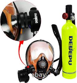 Kit de plongée DEDEPU avec masque tuba intégral et réservoir d'oxygène de 1L pour la plongée sous-marine aux États-Unis