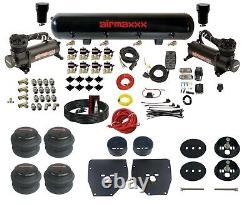 Kit de suspension pneumatique Complete FASTBAG 3/8 avec sacs noirs pour Chevy C10 2wd de 63 à 72