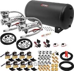 Kit/système de suspension pneumatique pour camion/voiture, sac de suspension/élévation, double compresseur, réservoir de 6 gallons