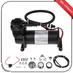 Réservoir d'air 12V 200PSI Compresseur de klaxons pour kit de suspension pneumatique pour voitures et trains en noir