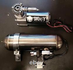 Skully Customs 5 Kit de réservoir d'air rapide pour suspension pneumatique avec interrupteur chromé pour Road King 97-08