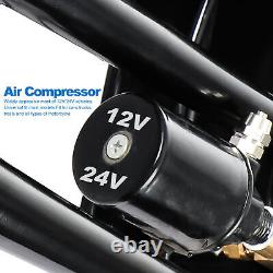 Trompette de Train Quadruple Air Horn 150 PSI avec Compresseur d'Air de 1 Gallon Kit Réservoir d'Air 12V
